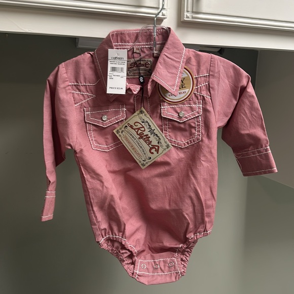 NWT Rafter C Cowboy Collection 18m Boys button down onesie - Picture 3 of 3